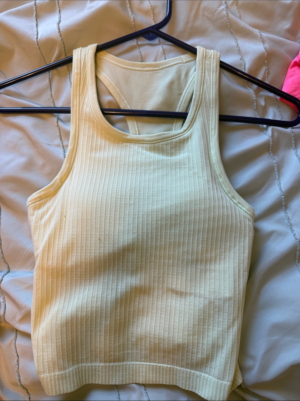 Women's Lululemon Ribbed Tank Top - Light Greenish/Yellow